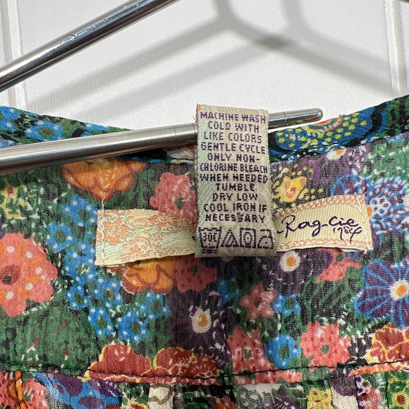 American Rag‎ Cie boho green floral button tank size Small - Picture 4 of 5